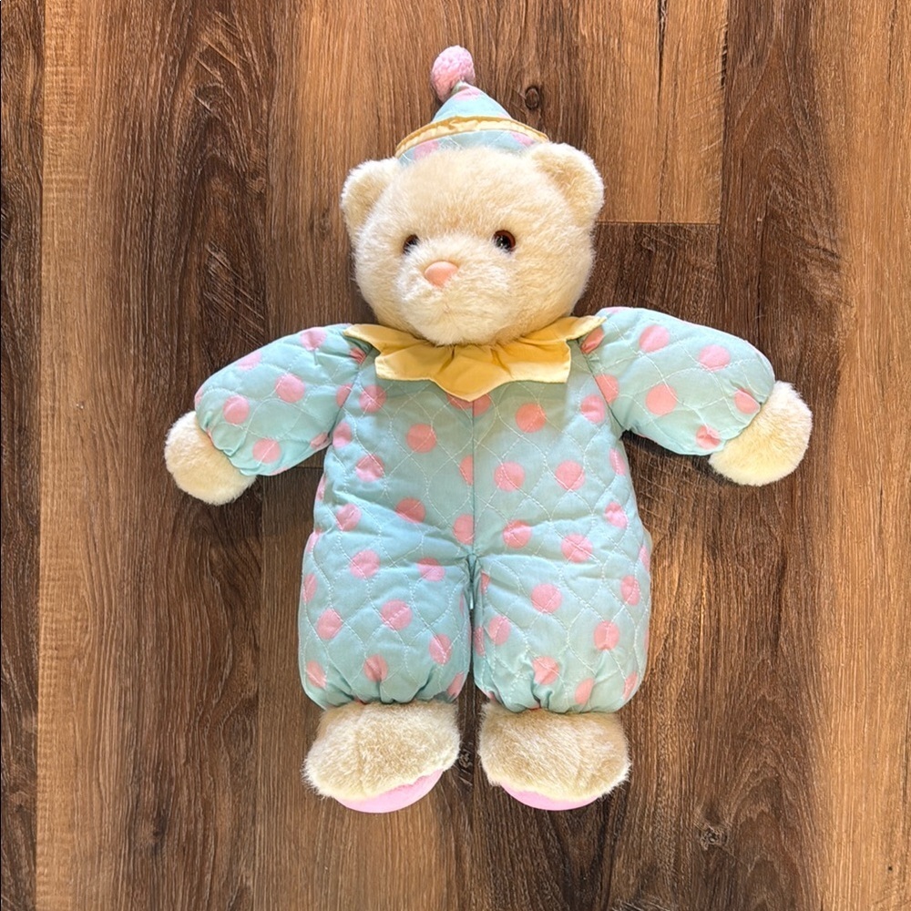 Vintage Dakin Baby Things Plush Quilted Clown Bear 18" The Fraser Collection